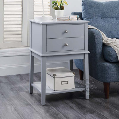 WOODEEM Bedroom Nightstand Grey Bedside Living Room Side Table