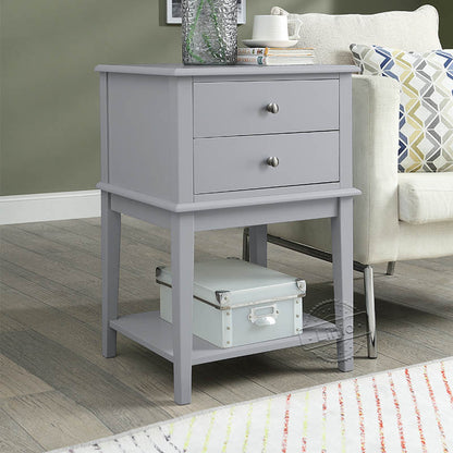 WOODEEM Bedroom Nightstand Grey Bedside Living Room Side Table