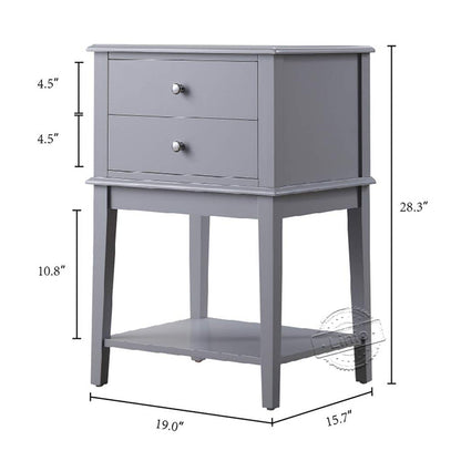 WOODEEM Bedroom Nightstand Grey Bedside Living Room Side Table